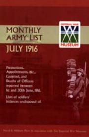 Cover of: Supplement to the Monthly Army List July 1916