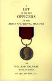 Cover of: 1815 List of All the Officers of the Army And Royal Marines on Full And Half-pay With an Index