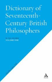 Cover of: Dictionary of Seventeenth-century British Philosophers | Andrew Pyle