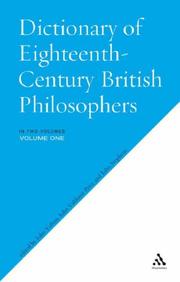 Cover of: Dictionary of Eighteenth-century British Philosophers