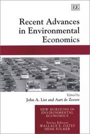 Cover of: Recent advances in environmental economics by edited by John A. List, Aart de Zeeuw.