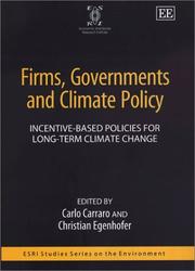 Cover of: Firms, governments, and climate policy: incentive-based policies for long-term climate change