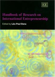 Cover of: Handbook of research on international entrepreneurship by edited by Léo Paul Dana.
