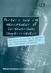 Cover of: Patents and the measurement of international competitiveness: new data on the use of patents by universities, small firms, and individual inventors