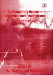 Cover of: Contemporary Issues In Economics And Econometrics: Theory and Application