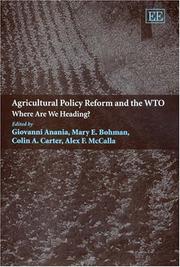 Cover of: Agricultural Policy Reform And The Wto: Where Are We Heading?