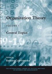 Cover of: Organization Theory by Barbara Czarniawska