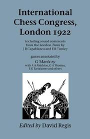 Cover of: International Chess Congress, London 1922 | 