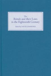 Cover of: The British and their Laws in the Eighteenth Century by David Lemmings