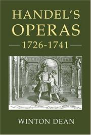 Cover of: Handel's Operas, 1726-1741 by Winton Dean
