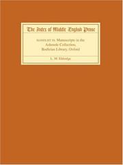 Cover of: The Index of Middle English Prose, Handlist IX: Manuscripts in the Ashmole Collection, Bodleian Library, Oxford (Index of Middle English Prose)