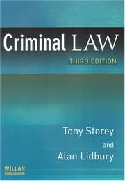 Cover of: Criminal law by Tony Storey