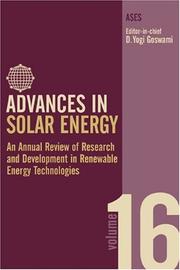 Cover of: Advances in Solar Energy: An Annual Review of Research and Development in Renewable Energy Technologies, Volume 16 (Advances in Solar Energy Series)