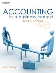 Cover of: Accounting in a Business Context by Aidan Berry, Peter Jarvis