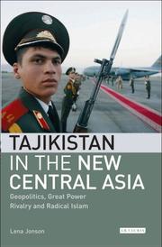 Cover of: Tajikistan in the New Central Asia by Lena Jonson