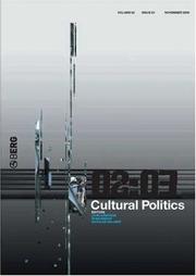 Cover of: Cultural Politics Volume 1 Issue 3 (Cultural Politics (Berg))