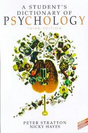 A student's dictionary of psychology by Peter Stratton