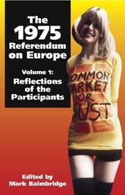 Cover of: The 1975 Referendum on Europe, Volume 1 by Mark Baimbridge