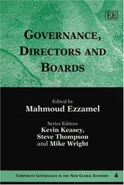 Cover of: Governance, Directors And Boards (Corporate Governance in the New Global Economy Series)