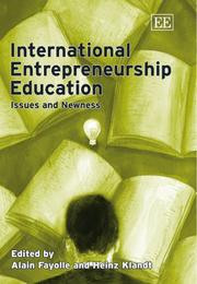 Cover of: International Entrepreneurship Education: Issues And Newness