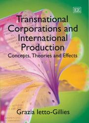 Transnational Corporations And International Production by Grazia Ietto-Gillies