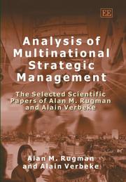 Cover of: Analysis of multinational strategic management by Alan M. Rugman