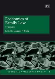 Cover of: Economics of Family Law (Economic Approaches to Law)