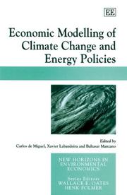 Cover of: Economic Modelling of Climate Change And Energy Policies (New Horizons in Environmental Economics)