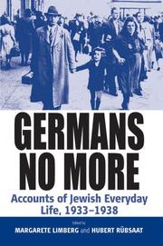 Cover of: Germans No More: Accounts of Jewish Everyday Life, 1933-1938