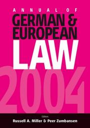 Cover of: Annual of German & European Law