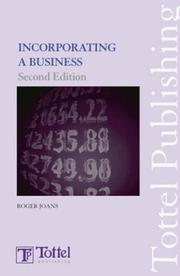 Cover of: Incorporating a Business | Roger Jones