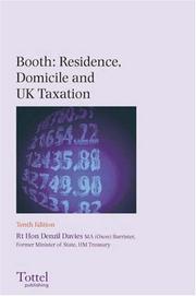 Cover of: Booth: Residence, Domicile and Uk Taxation by Denzil Davies