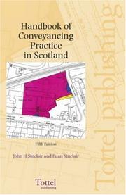 Cover of: Handbook of Conveyancing Practice in Scotland by John Henderson Sinclair, Euan Fraser Fitzpatrick Sinclair