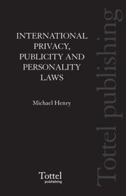 Cover of: International Privacy, Publicity and Personality Laws