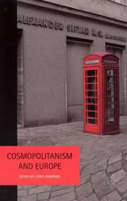 Cover of: Cosmopolitanism and Europe (Liverpool University Press - Studies in European Regional Cultures)