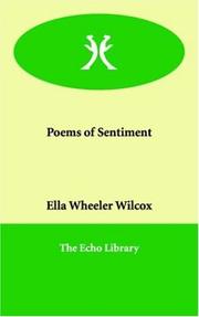 Cover of: Poems of Sentiment by Ella Wheeler Wilcox