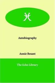 Cover of: Autobiography by Annie Wood Besant