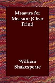 Cover of: Measure for Measure (Clear Print) by William Shakespeare