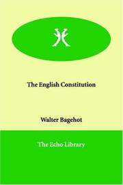 Cover of: The English Constitution by Walter Bagehot