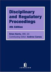 Disciplinary and Regulatory Proceedings by Brian Harris