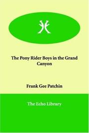 Cover of: The Pony Rider Boys in the Grand Canyon