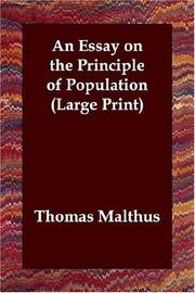 Cover of: An essay on the principle of population