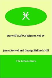 Cover of: Boswell's Life Of Johnson Vol. IV