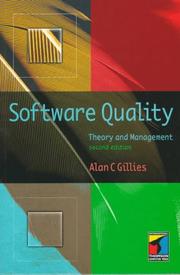 Cover of: Software quality: theory and management