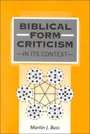 Biblical form criticism in its context by Martin J. Buss