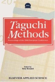 Cover of: Taguchi methods by European Conference on Taguchi Methods (1st 1988 London, England)