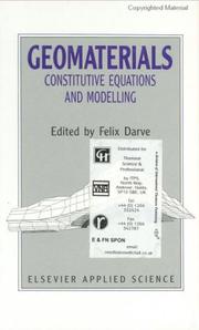 Cover of: Geomaterials: Constitutive Equations and Modelling
