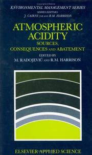 Cover of: Atmospheric Acidity: Sources, consequences and abatement (Environmental Management Series)