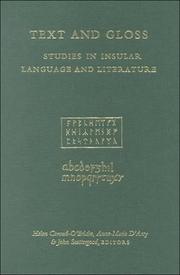 Cover of: Text and gloss: studies in insular learning and literature presented to Joseph Donovan Pheifer