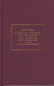 Cover of: A serious proposal to the ladies. by Mary Astell